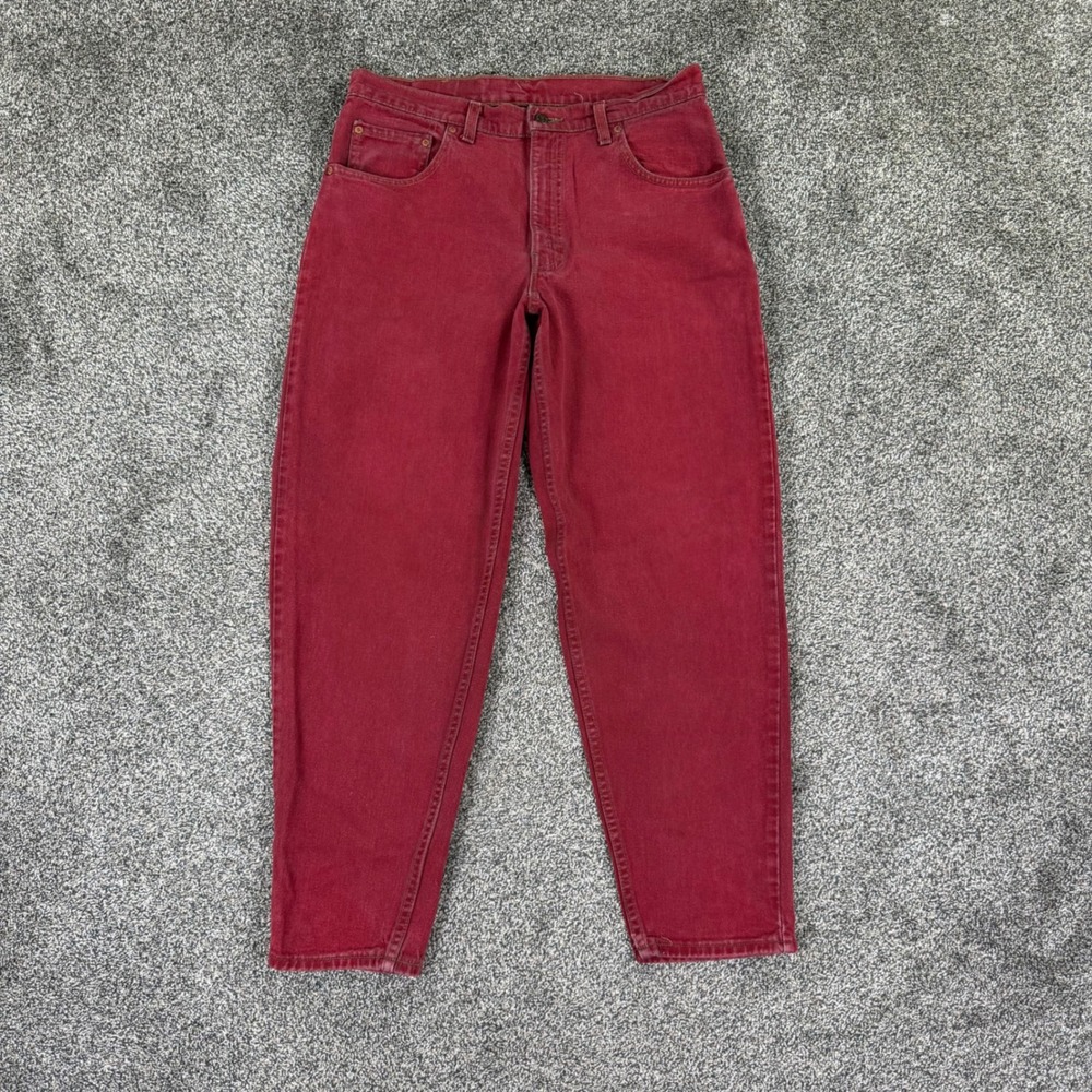 Vintage Levis 560 Loose Fit Tapered Leg Red Jeans Mens 33x30 Made in USA 90s